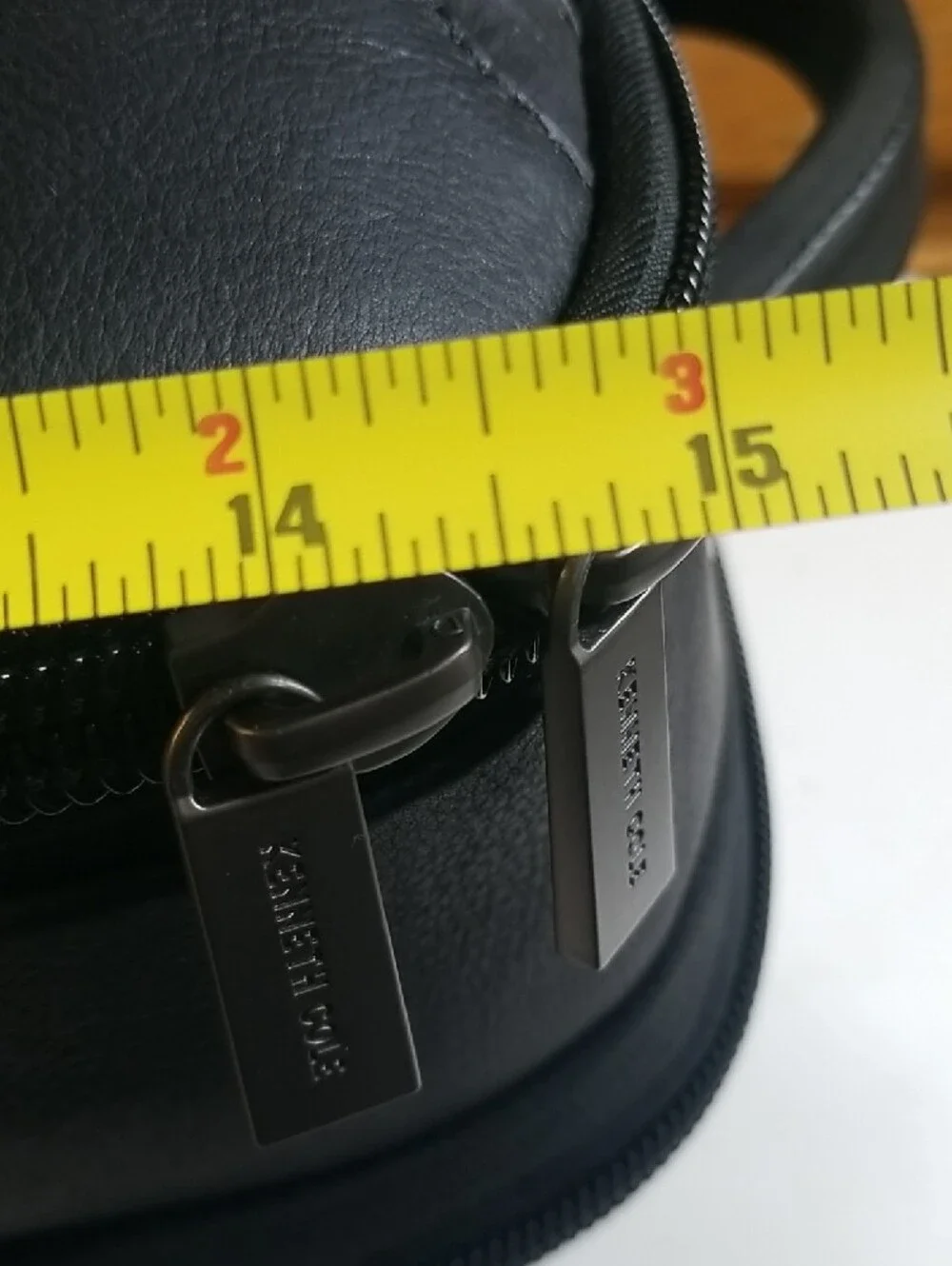Kenneth Cole Black Leather Slim Business Backpack